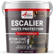 Béton Ciré Escalier - Complet Primaire Et Vernis De Finition - En Neuf Ou Rénovation Mure Violet - 2 M² (en 2 Couches) - Arcane Industries - Tecnomat