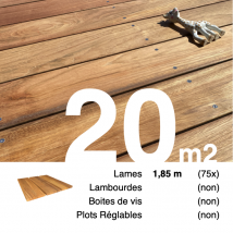 Planches De Terrasse Bois Exotique Jatoba Pour 20 M² • Longueur 1,85 M • Livraison Gratuite - Bricoman