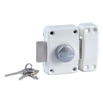Verrou De Securité Blanc A Bouton Pour Porte Avec Cylindre 45 Mm Alpha Bricard - Bricoman