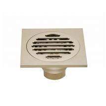 Siphon De Sol À Encastrer Avec Grille - Doré Brossé - Bricoman