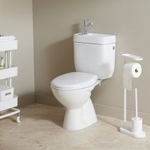 Wc À Poser Avec Lave-mains Intégré Avec Bride Sortie Verticale - Vertigo Duo - Bricoman