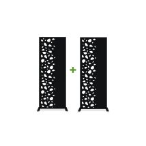Lot De 2 Panneaux Décoratifs Sunny Noir H.160cm Motifs Côté Gauche - Bricoman
