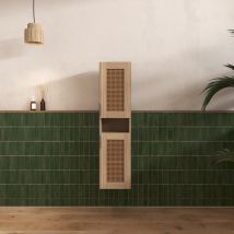 Colonne Cannage Apolline 30x30x120 Cm Décor Bois Et Cannage - Bricoman