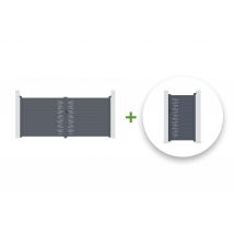 Portail Battant 4m Arlberg H.180cm + Portillon 1m Arlberg H.180cm Aluminium Gris - Bricoman