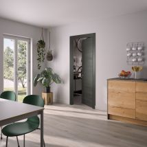 Bloc Porte Isotherme Gris Anthracite - Poussant Gauche Et Ajustable - L830mm - Bricoman