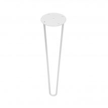 Pied Table En Épingle À Cheveux Pour Meubles | Fabriqué Table En Acier | Finition Blanc |1 Unité | Mesures 100*100*400mm | Hauteur : 40 Cm | - 