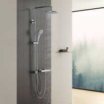 Système De Douche Séparable Chrome Sans Robinetterie Douche 2 Fonctions Douchette Douche De Tête En Acier Inoxydable Douche Pour Sdb/baignoire - 