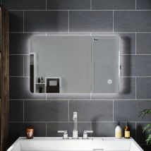 Sirhona Miroir Salle De Bain Lumineux Avec Dispositif Anti-buée, Ip44 Led Miroir Salle De Bain 80x50cm - Bricoman