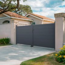 Portail Battant 3m Eiger H.180cm Aluminium Gris - Bricoman