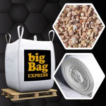 Pack Gravier Marbre Rose + Géotextile = 1 Big Bag De Gravier De Marbre Rose Ø 6/9 Mm (≃ 20m²) + Géotextile 50m2 - Livraison Premium - Bricoman