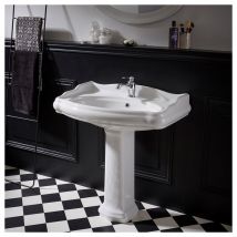 Lavabo Colonne Rétro 80 Cm En Céramique Blanc - Bricoman