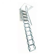 Escalier Grenier Accordéon - Trappe 60x70cm - Hauteur 2.42 À 2.75m - Aci-sve275/70x60 - Bricoman