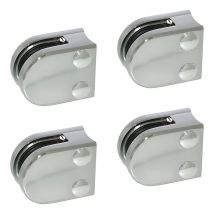 4 X Pince À Verre Pour Tube Ø42,4 Modèle 00 - Ep. Verre 8 Mm - Zamak Chromé Brillant - Bricoman