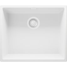 Evier Sous Plan Tout Blanc 56x47cm, Evier En Granit 1 Bac + Kit De Vidage, Évier Au Meuble 60cm - London Primagran - Bricoman