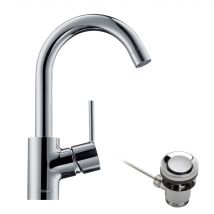 Hansgrohe Talis S Mitigeur Monocommande De Lavabo, Vidage Escamotable, Bec Orientable Sur 360°, Saillie 145mm, 32070000 - Bricoman