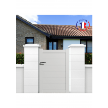 Portillon Aluminium Modèle Plein En Kit Dimensions L.1000 (entre Piliers) X H.1500 Mm Couleurs Blanc (ral 9010) - Bricoman