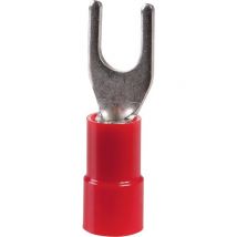 Cosses Pvc Rouge À Fourche Pré-isolée À Sertir - Diamètre Tête 6,4 X 4,2 Mm - Section 0,5 - 1,5 Mm² - Vendu Par 100 - Klauke - Bricoman