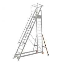 Tubesca - Escalier De Rayonnage Sécurisé En Alu 14 Marches Hauteur Accès 5,05 M Max. - Bricoman