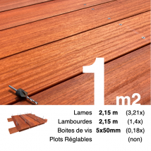 Kit Terrasse Bois Exotique Padouk Pour 1 M² • Lames 2,15 M, Lambourdes 2,15 M Et Visserie Inox - Bricoman