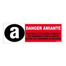 Panneau Danger Amiante, Respirer La Poussière D'Amiante Est Dangereux Pour La Santé. - Rigide 450x150mm - 4034362 - Bricoman