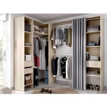 Dressing D'Angle Extensible Gontran - L164/214 Cm - Chêne Et Gris - Bricoman