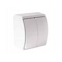Interrupteur Double Étanche En Saillie Ip44 Blanc Viplast - Tecnomat