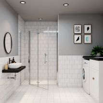 Aica Porte De Douche 110x185cm En Verre Anticalcaire 2 Verres Mobile Et Un Verre Fixé - Bricoman