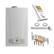 Chaudière Gaz Condensation Initia + Compact Chappée 25 Kw Complète (ventouse + Douilles + Dosseret) Avec Thermostat Filaire - Bricoman
