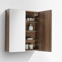 Armoire De Toilette Bloc-miroir Siena Largeur 60 Cm Noyer - Tecnomat