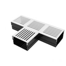 Caniveau Plat H 5 Cm Grille Aluminium - Aquadrain - Flat - Line Eco - Pièce En T - Bricoman