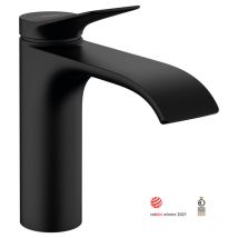 Hansgrohe Vivenis Mitigeur De Lavabo 110 Sans Tirette Ni Vidage, Bec Cascade, Noir Mat (75022670) - Bricoman