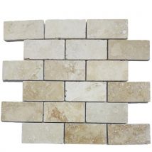 Albedo Pierre - Mosaïque En Travertin Ivoire Vieilli Rempli - Irrégulier - Bricoman