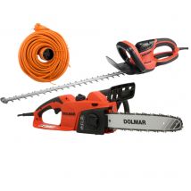 Pack - Dolmar Taille-haie Électrique 670w 55 Cm Ht5510 + Tronçonneuse Électrique 1800w 40 Cm Es43tlc + Rallonge 40m - Bricoman