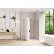 Porte De Douche Pivotante Smart Design Kinedo - Sans Seuil Porte - Verre Transparent - 100 Cm - Bricoman
