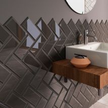 Carrelage Mur Brillant Ceragni Biseauté Metro Gris 670 | M10x20 (carton Avec 38 Unités = 0,76 M2) - Bricoman