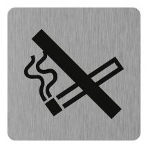 Plaque De Porte Zone Non Fumeurs - Aluminium Brosse 100x100mm - 4384160 - Bricoman