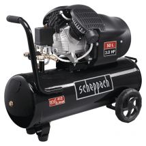 Compresseur 50l Scheppach Hc53dc Black Edition - Bicylindres 2200w - Bricoman