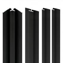 Schulte Pack De 4 Profilés 210 Cm: 2 Profilés De Finition + 1 Profilé D’angle + 1 Profilé D'Extension Pour Panneaux Muraux, Décodesign, aluminium Noir