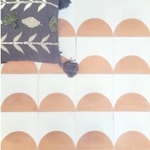 En Stock ! Carreaux De Ciment Véritable - Dune -blanc Pur Et Champagne - Hendaya - Tecnomat