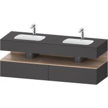 Duravit Qatego Lavabo Encastré Avec Meuble Sous-lavabo En Console, 1600x550x600mm, Niche En Chêne Mamelonné, Lavabo Double, Qa4797055490000, Farbe: - 