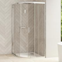 Porte De Douche 1/4 De Rond 2 Portes Coulissantes Smart Design Pour Receveur 1/4 De Rond 90x90 Chromé - Bricoman