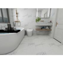 Contesse - Dalle Pvc Clipsable - Marbre Blanc - Ep. 5,5 Mm - Marbre - Bricoman