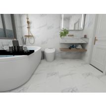 Contesse - Dalle Pvc Clipsable - Marbre Blanc - Ep. 5,5 Mm - Marbre - Tecnomat