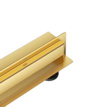 Balneo - Caniveau De Douche Mural 80 Cm - 2 En 1 Caniveau Linéaire Mural Avec Siphon W-drain - Caniveau Mural En Acier Inoxydable Aisi 304 Or - 