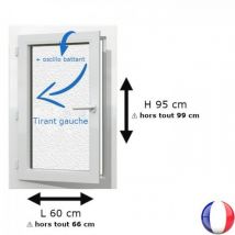 Fenêtre Pvc 1 Vantail H 95 X L 60 Cm Ob Verre Brouillé Pour Pose En Neuf - Tirant Gauche - Bricoman