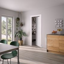 Bloc Porte Isotherme Blanc Satiné - Poussant Droit Et Ajustable - L830mm - Bricoman