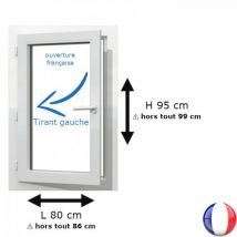Fenêtre Pvc 1 Vantail H 95 X L 80 Cm Of Pour Pose En Neuf Avec Poignée - Tirant Gauche - Bricoman