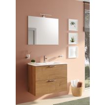 Vitra Mia Ensemble Meuble 79x61x39,5 Cm Avec Miroir, Lavabo Et Éclairage Led, Chêne (miaset80d) - Bricoman