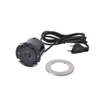 Prise Encastrable Plan De Travail Disq 60 - Décor : Inox - Version : 1 Usb A / 1 Usb C - Legrand - Bricoman