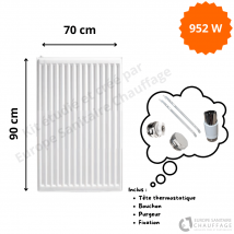 Radiateur Acier H.90 X L.70 Cm Stelrad 952w T11 - Bricoman